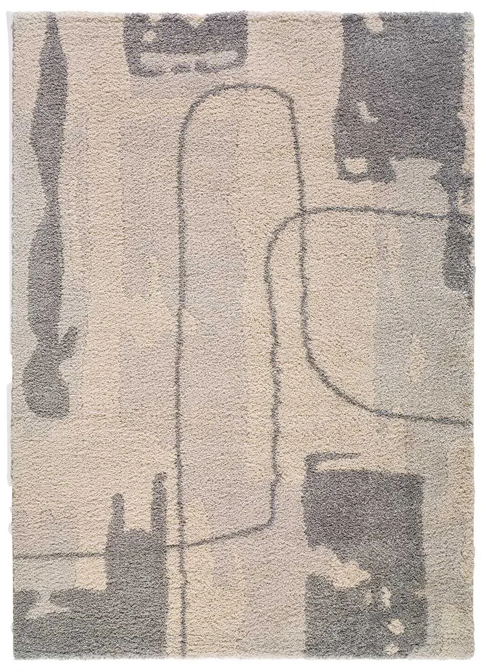 Tapis shaggy gris/beige 160x230 cm