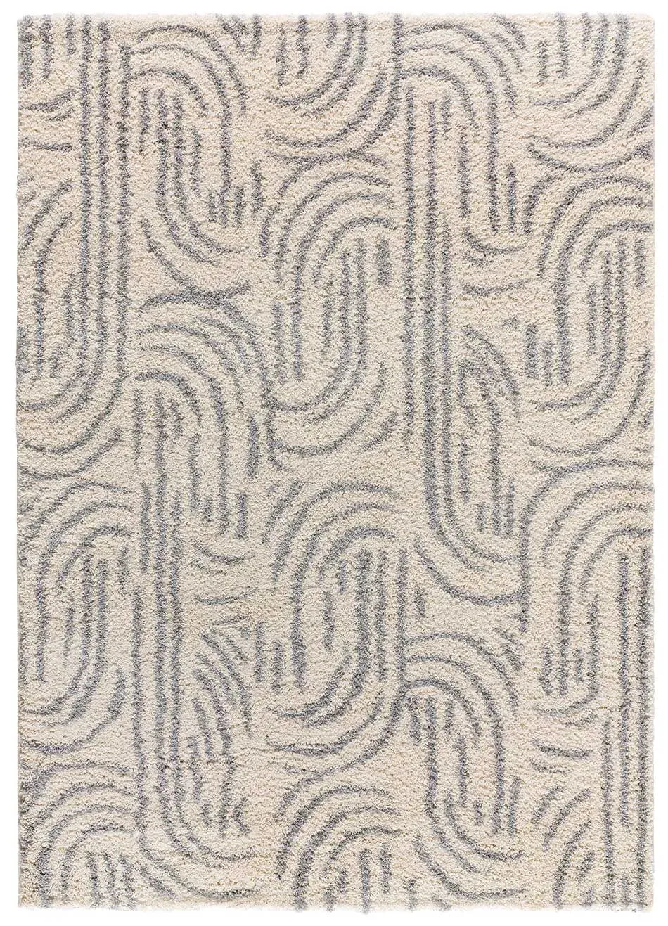 Tapis shaggy gris/beige 160x230 cm