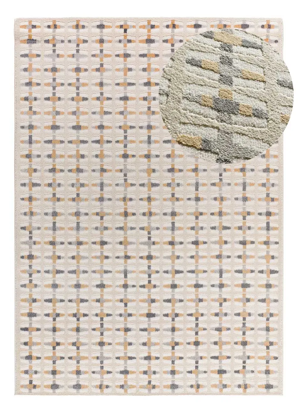 Tapis à relief beige/gris 160x230 cm