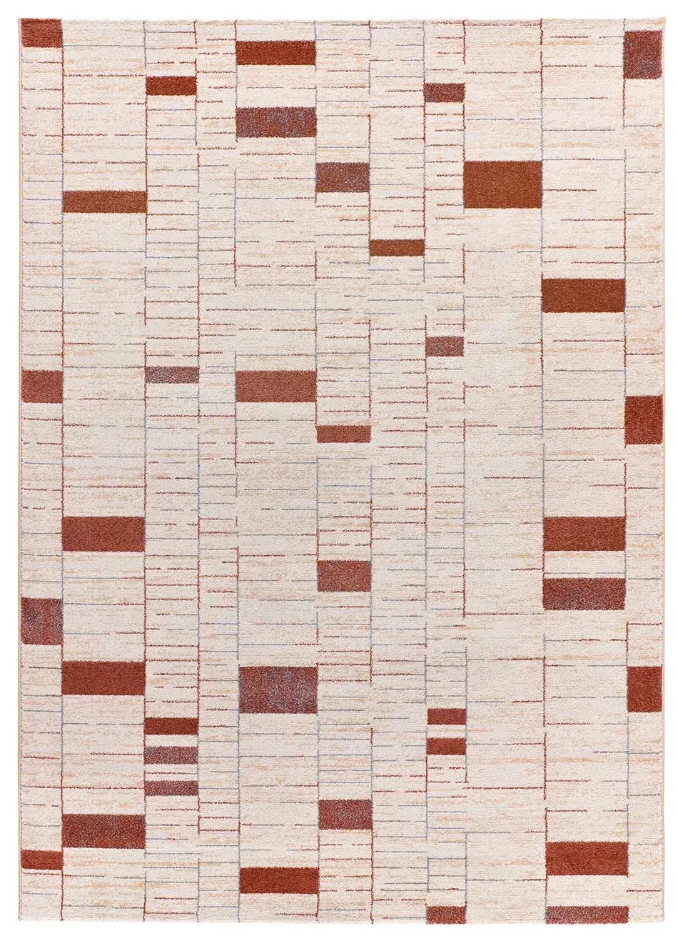 Tapis moderne beige/rouille 133x190 cm
