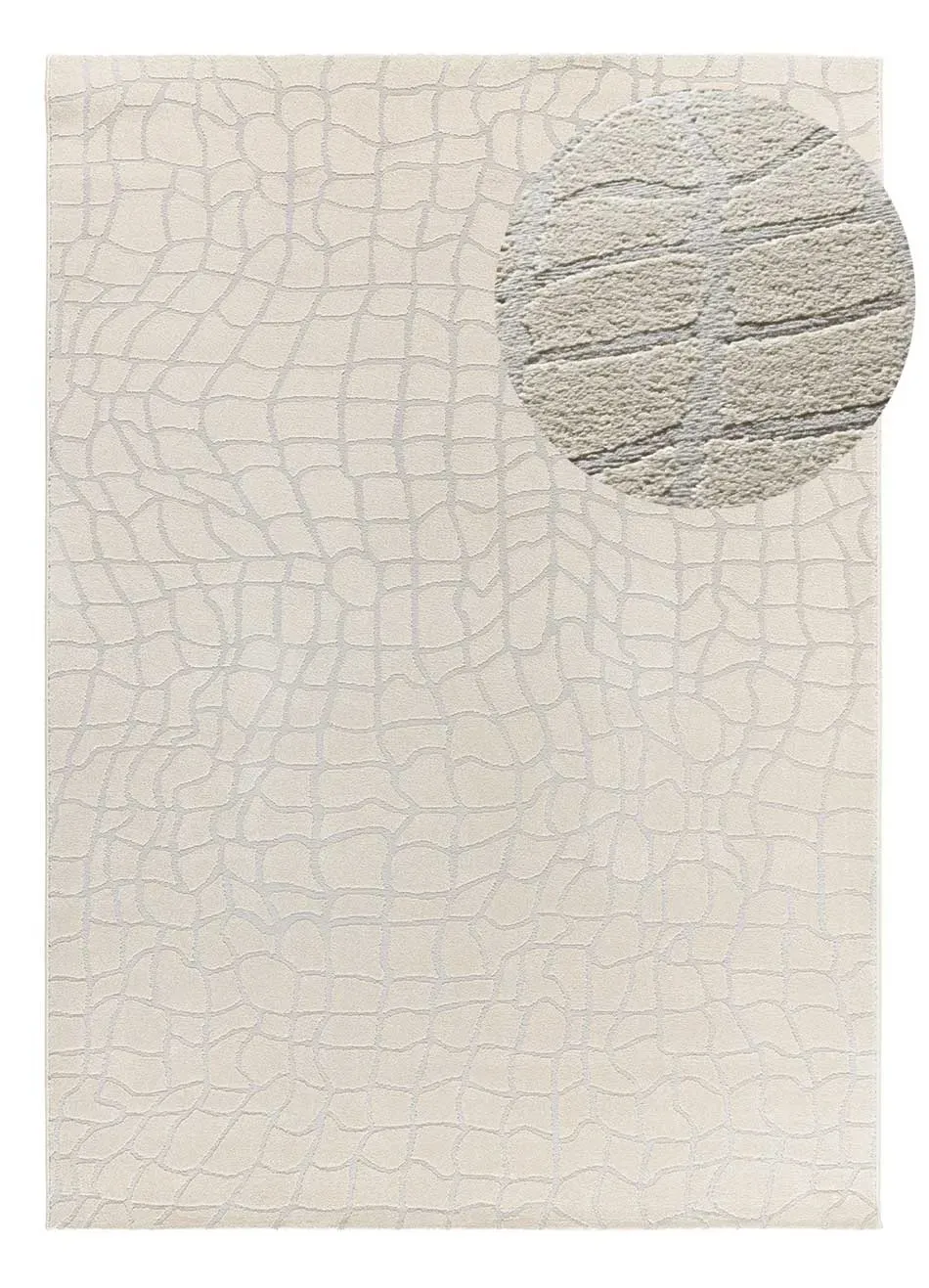 Tapis à relief moderne crème/gris 160x230 cm