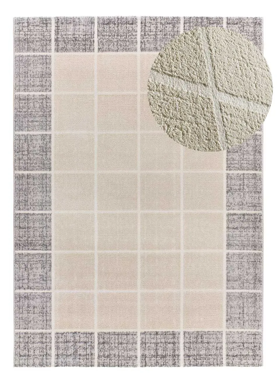 Tapis à relief beige/gris 160x230 cm