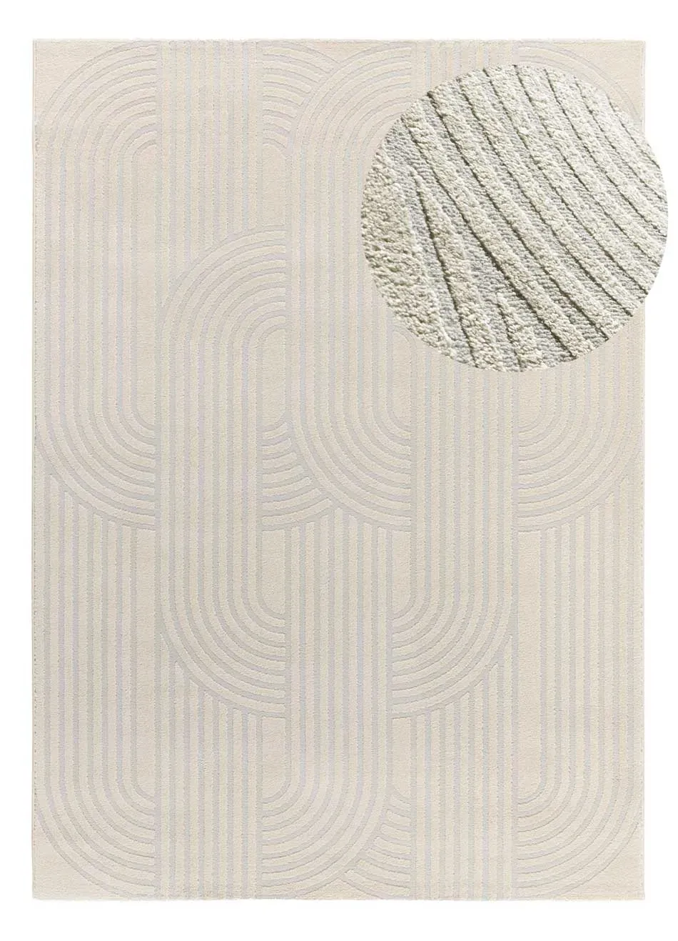 Tapis à relief géométrique crème/gris clair 160x230 cm