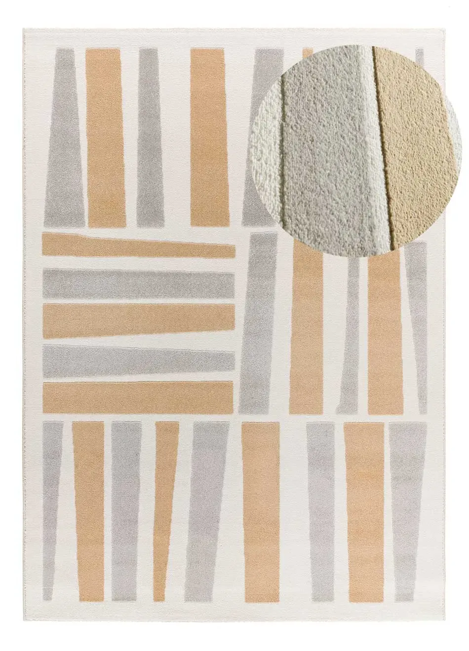 Tapis à relief blanc/beige/gris 160x230 cm