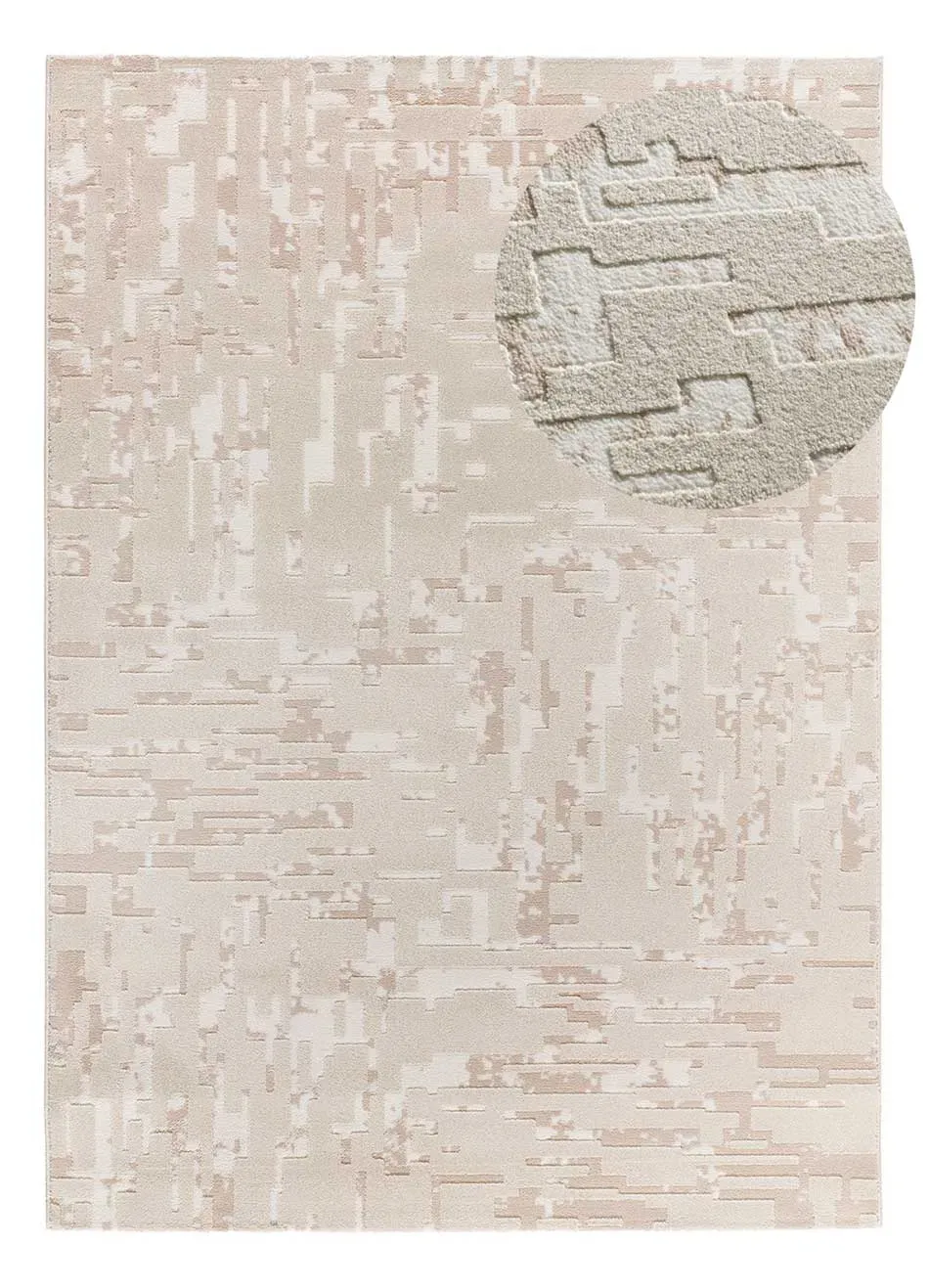 Tapis à relief moderne beige 133x190 cm