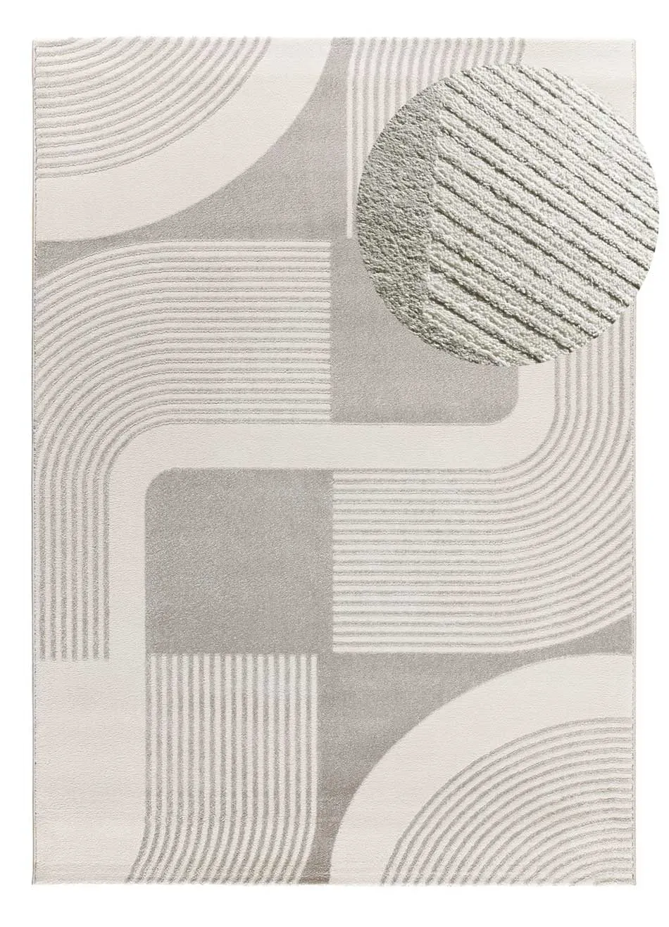 Tapis à relief blanc/gris 160x230 cm