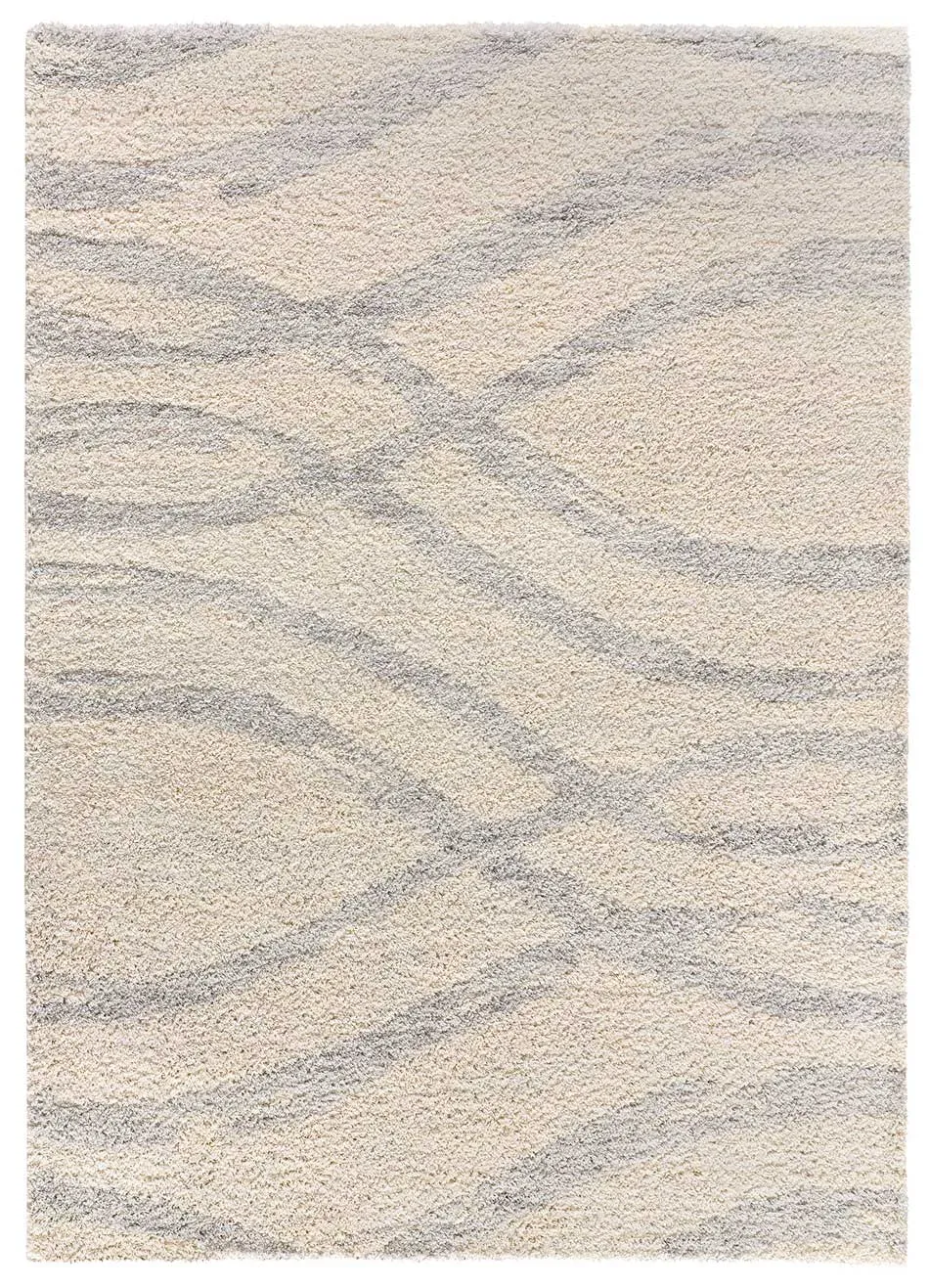 Tapis shaggy beige/gris 133x190 cm