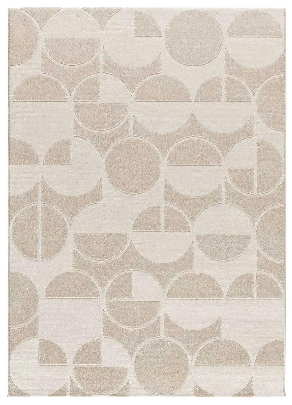 Tapis à relief blanc/beige 80x150 cm