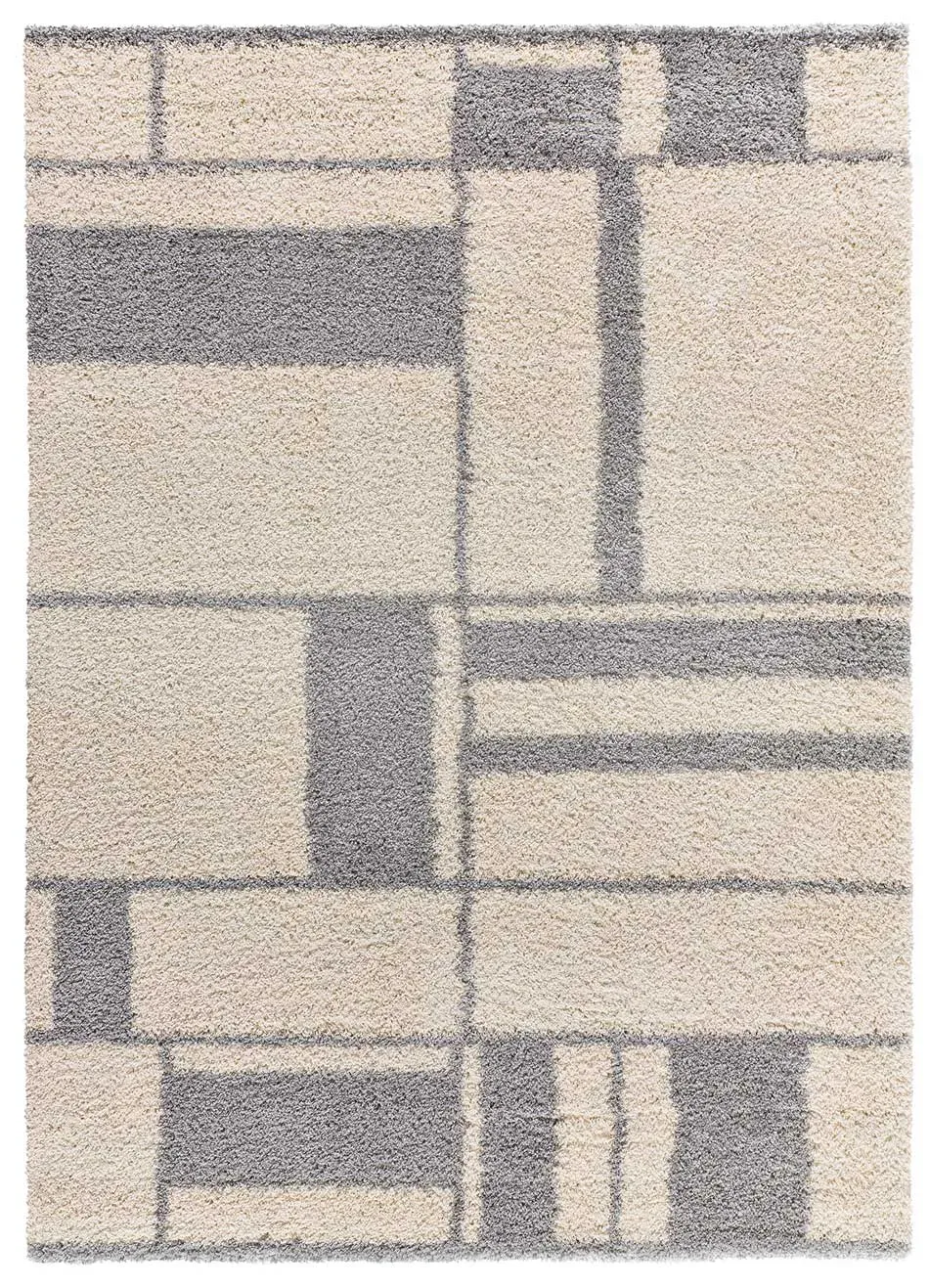 Tapis shaggy beige/gris 160x230 cm