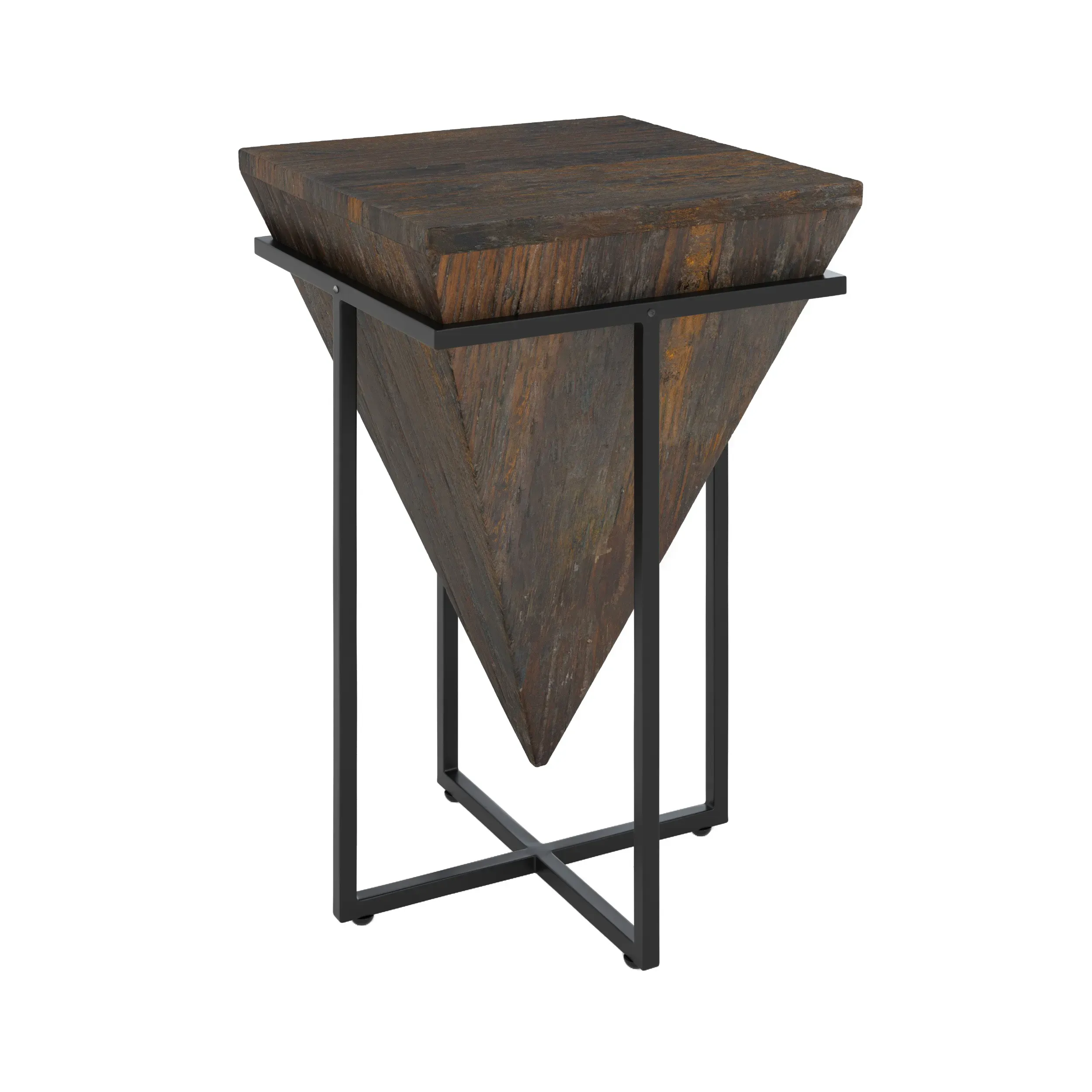 Moyenne table d'appoint en bois et métal