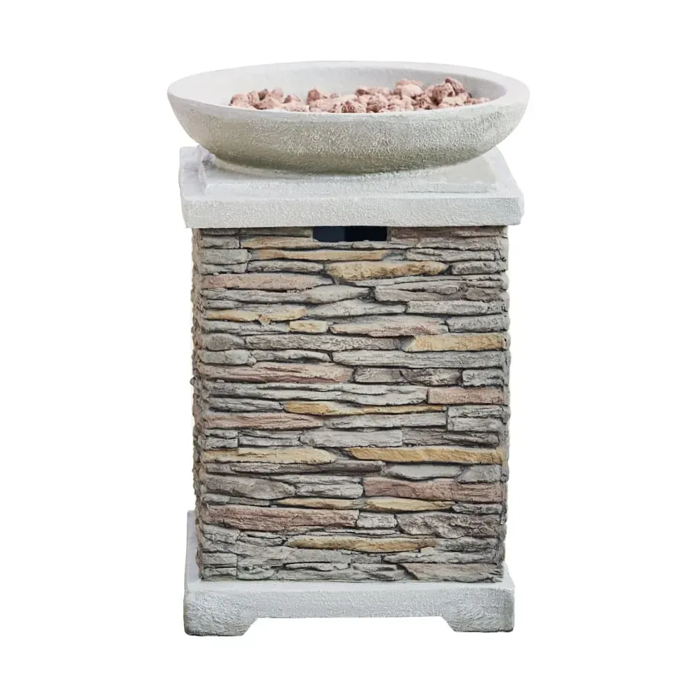 Brasero à gaz en effet béton gris