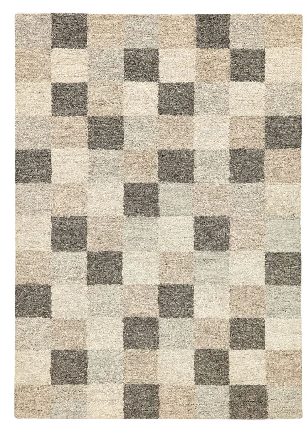 Tapis de salon tufté main - beige multicolore 70x140 cm
