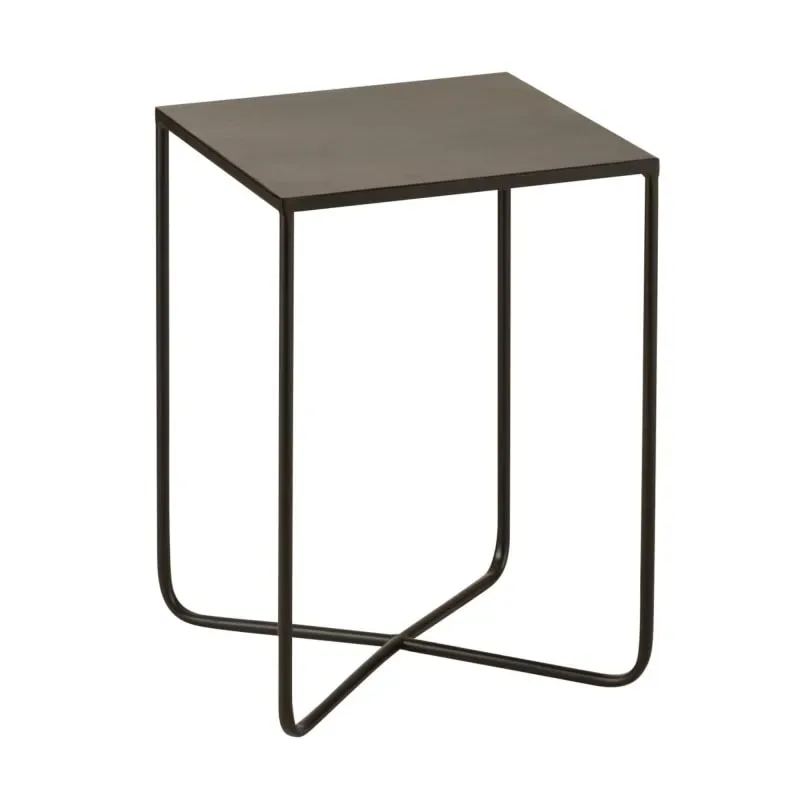 Table gigogne en métal avec pied en croix noir 35 x 35