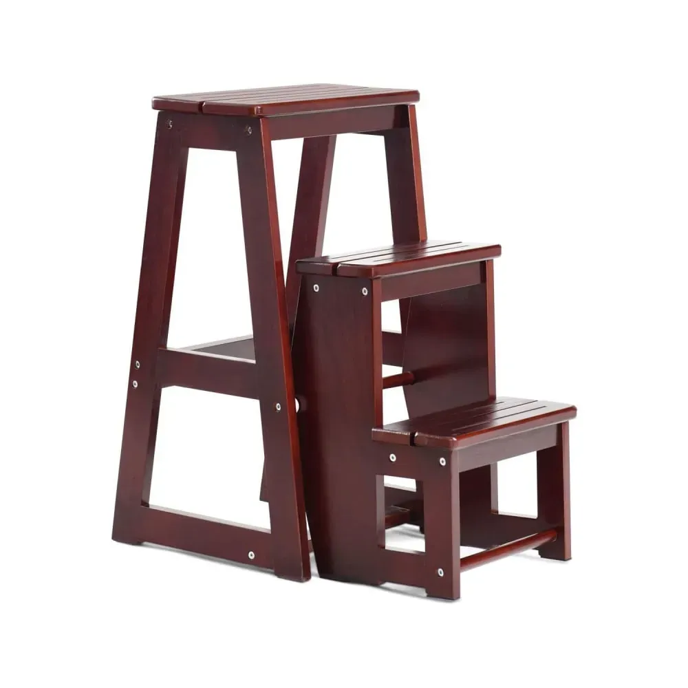 Tabouret pliant en pin brun 57 x 39 x 65 cm