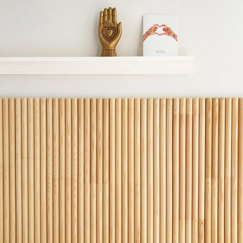 Kit de 10 moulures murales - demi-ronds - Pin abouté - 10x(10x100cm)