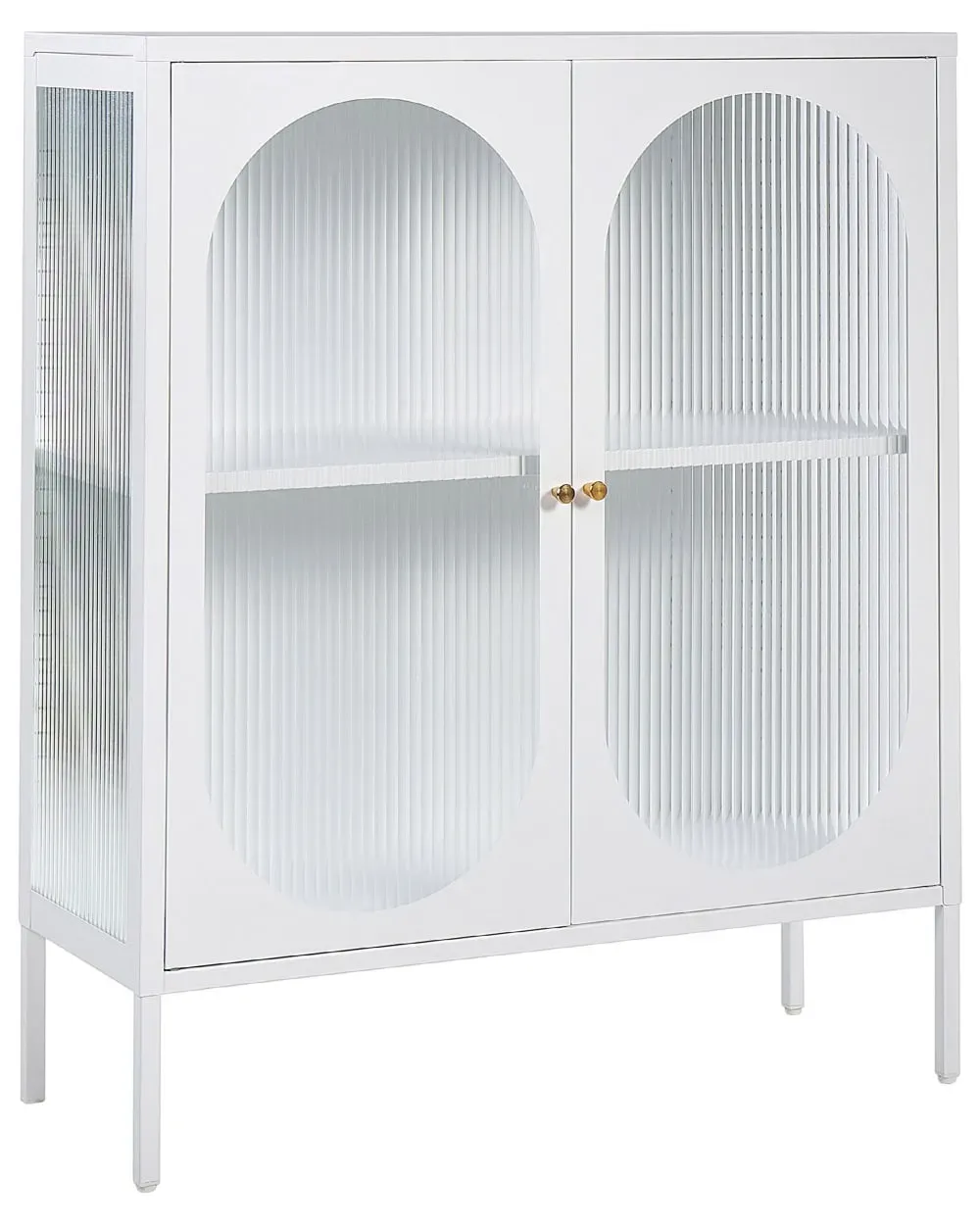 Armoire vitrine métal 90 cm 35 cm blanc