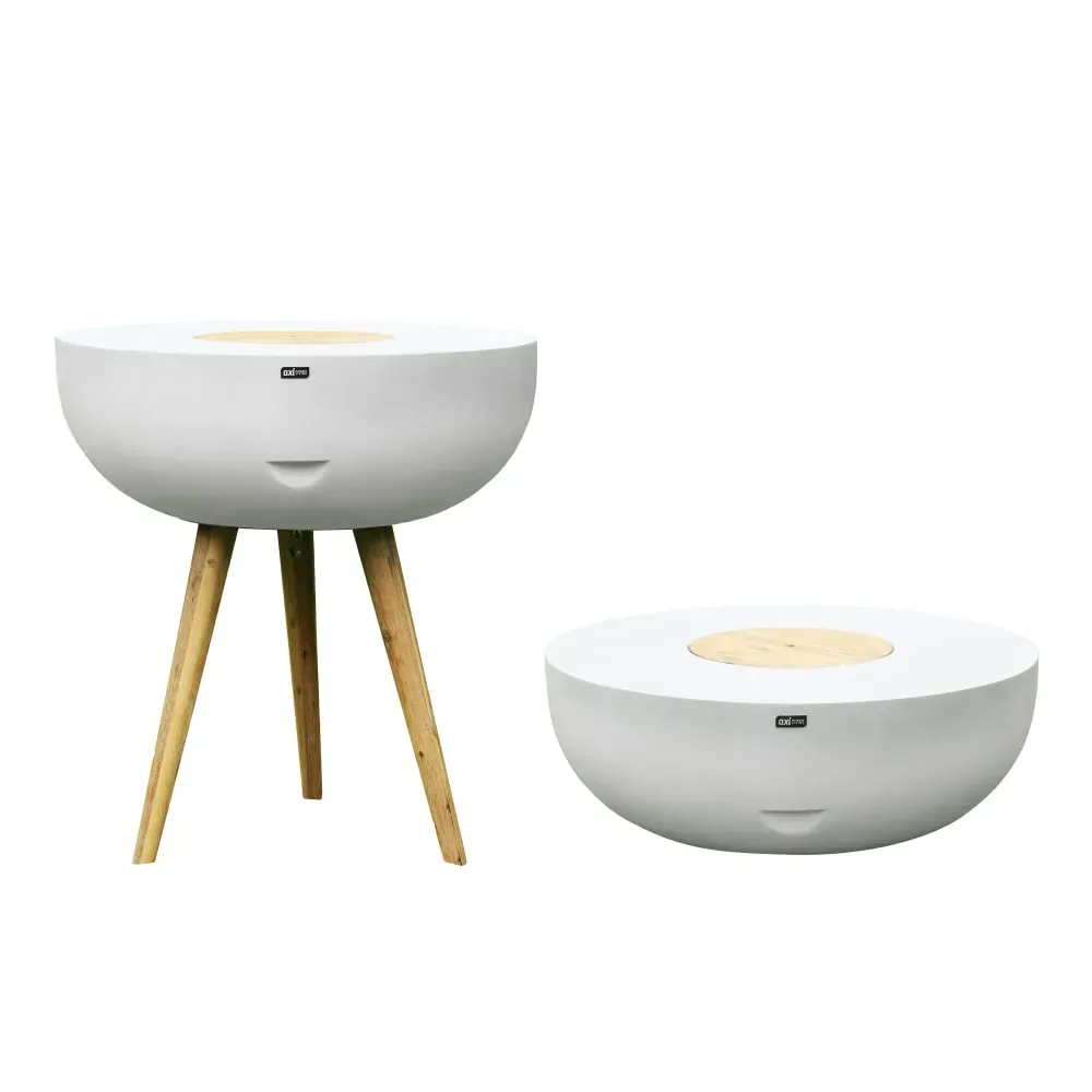 Table de jardin/glacière 2 en 1, aspect pierre calcaire - 24 litres