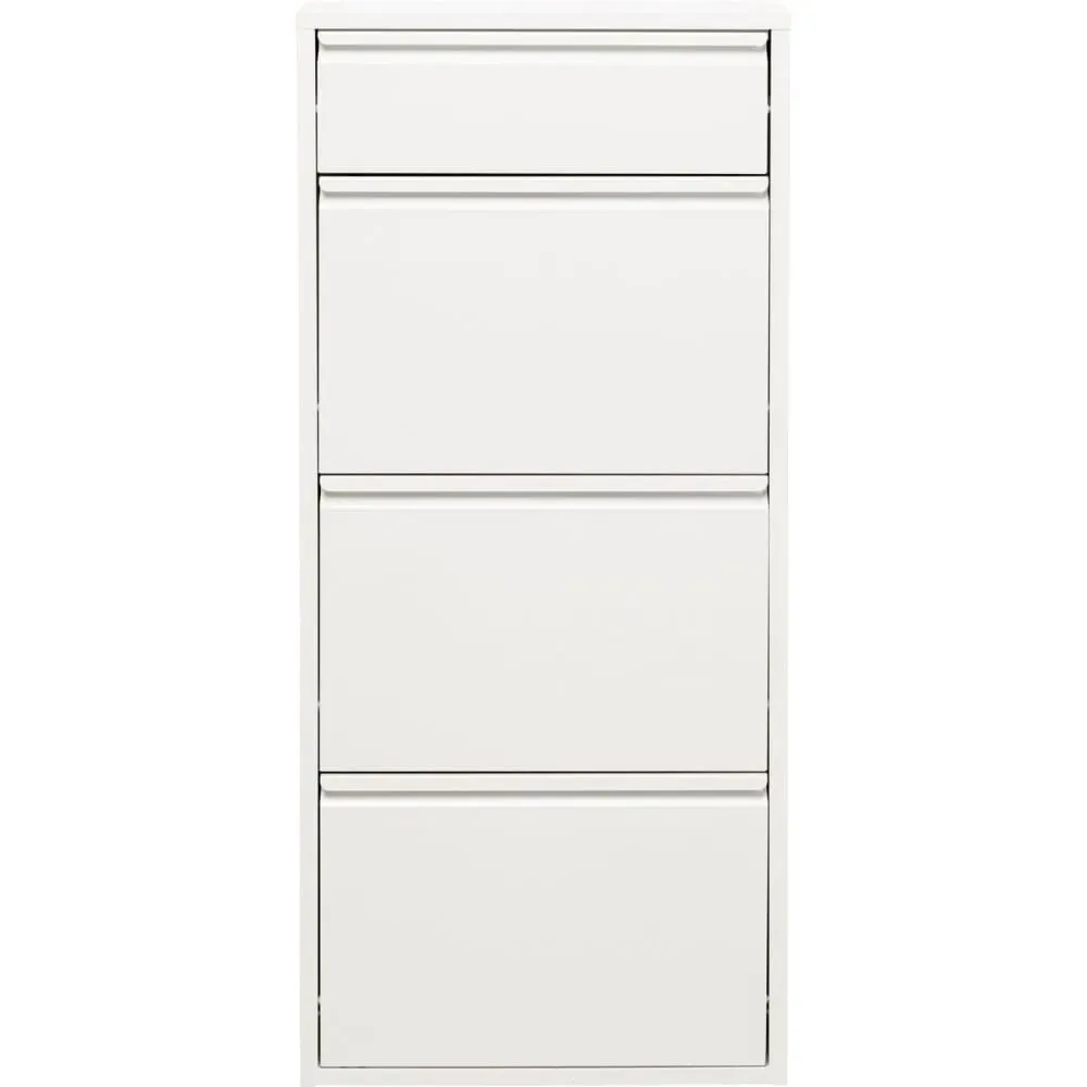 Casier à chaussures 4 tiroirs en acier blanc