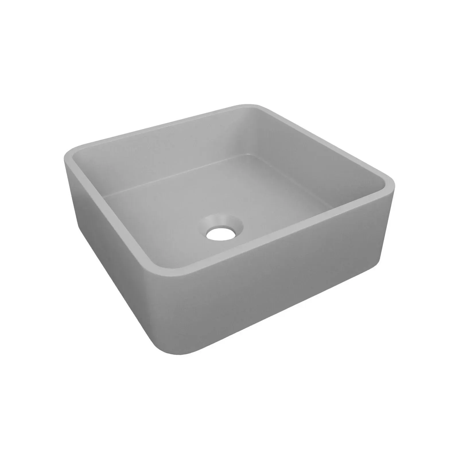 Vasque à poser carrée en béton gris 36cm