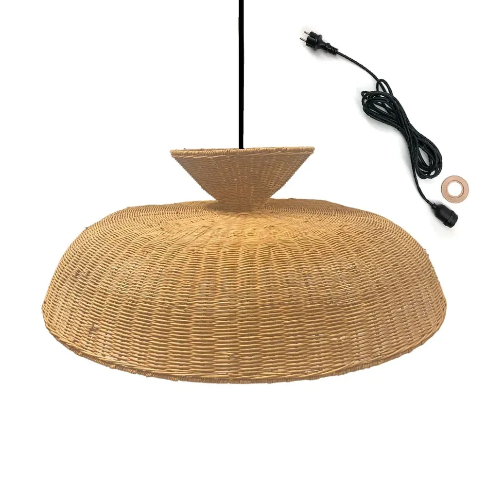 Suspension d'extérieur avec cable Rotin Beige D80CM