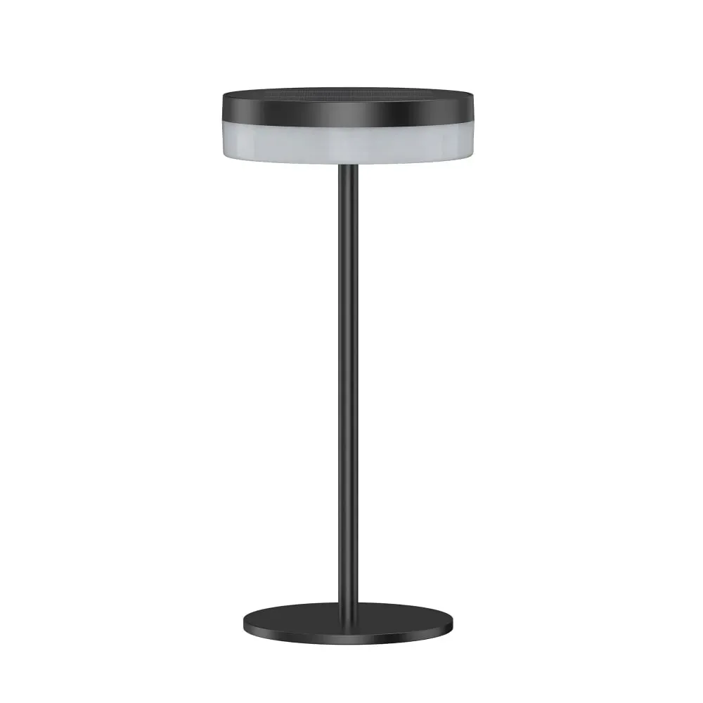 Lampe de table solaire Aluminium Noir H27CM