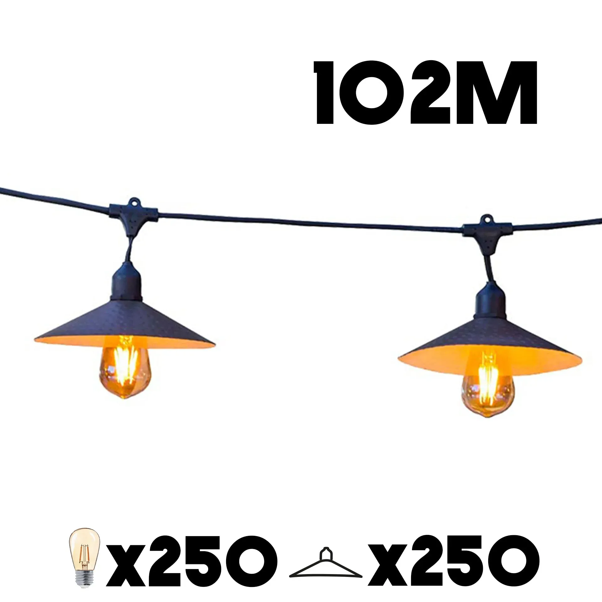 Lot de 25 guirlandes Acier Noir 6M