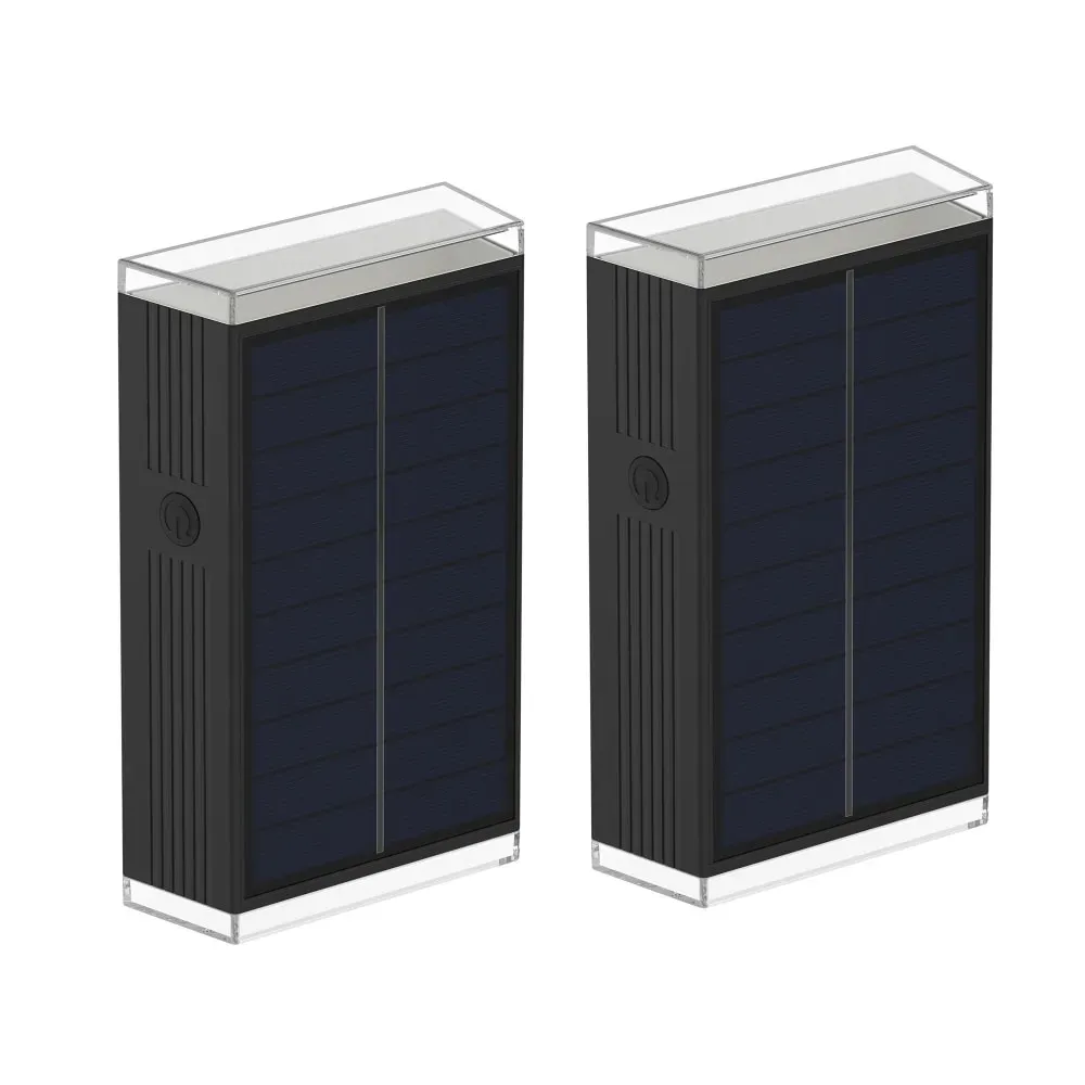 Lot de 2 projecteurs solaires Plastique Noir 100LM