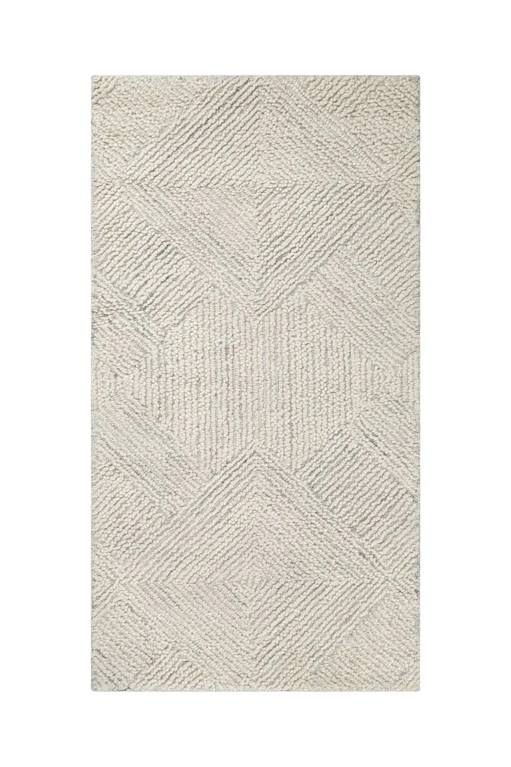 Tapis écru design tufté main à relief  70x140