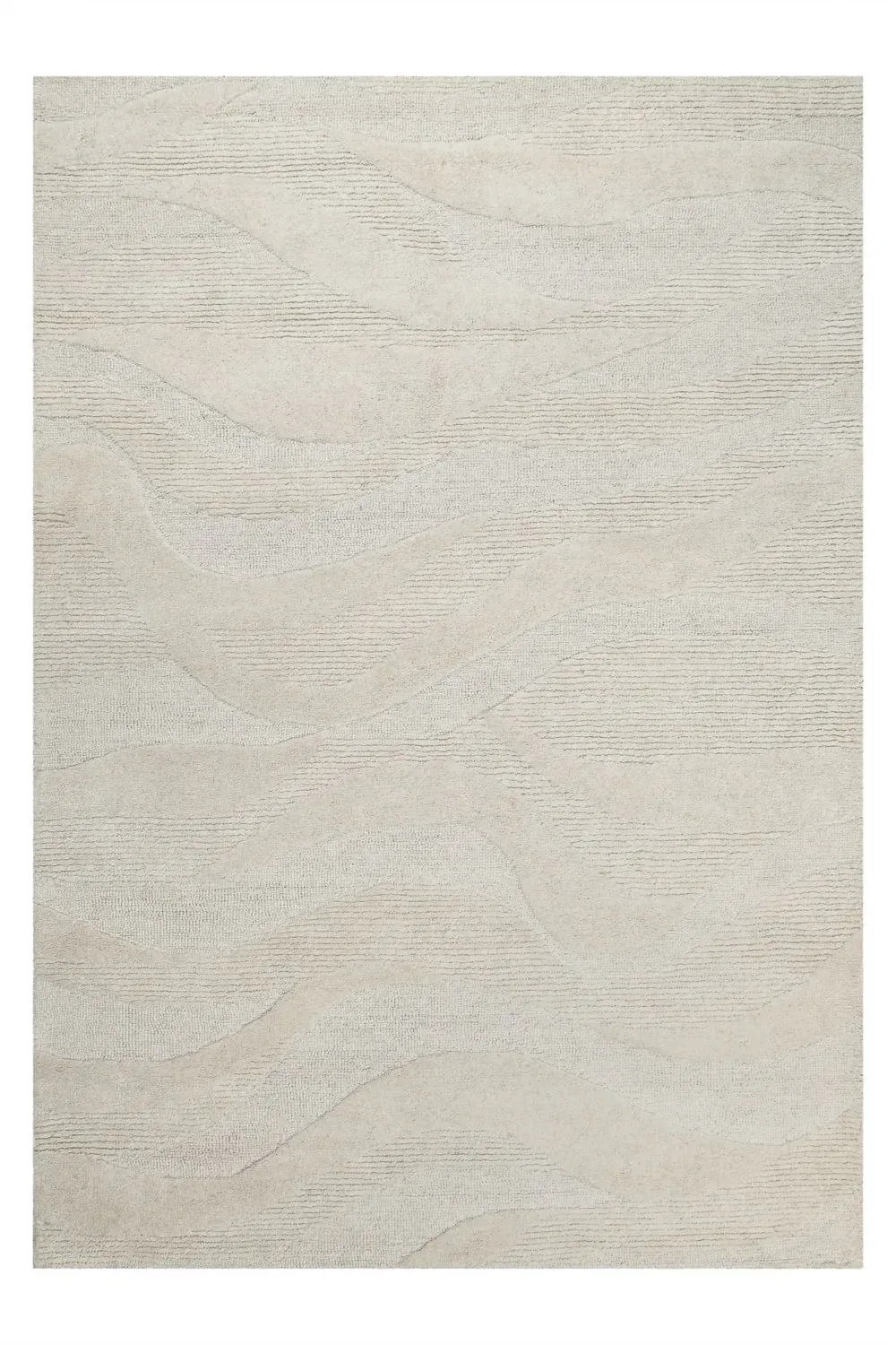 Tapis écru design tufté main à relief 160x230