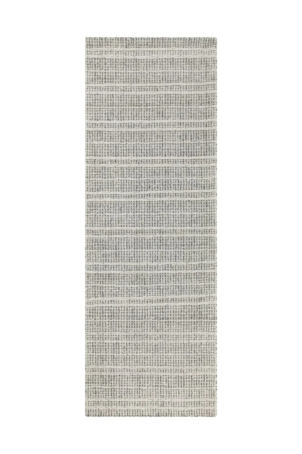 Tapis gris et écru design tufté main à relief 80x230