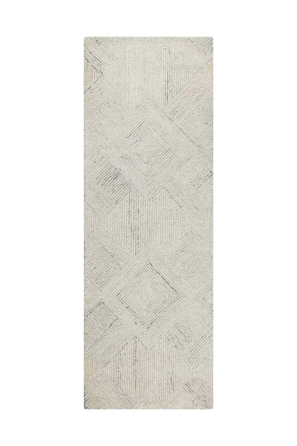 Tapis écru design tufté main à relief 80x300