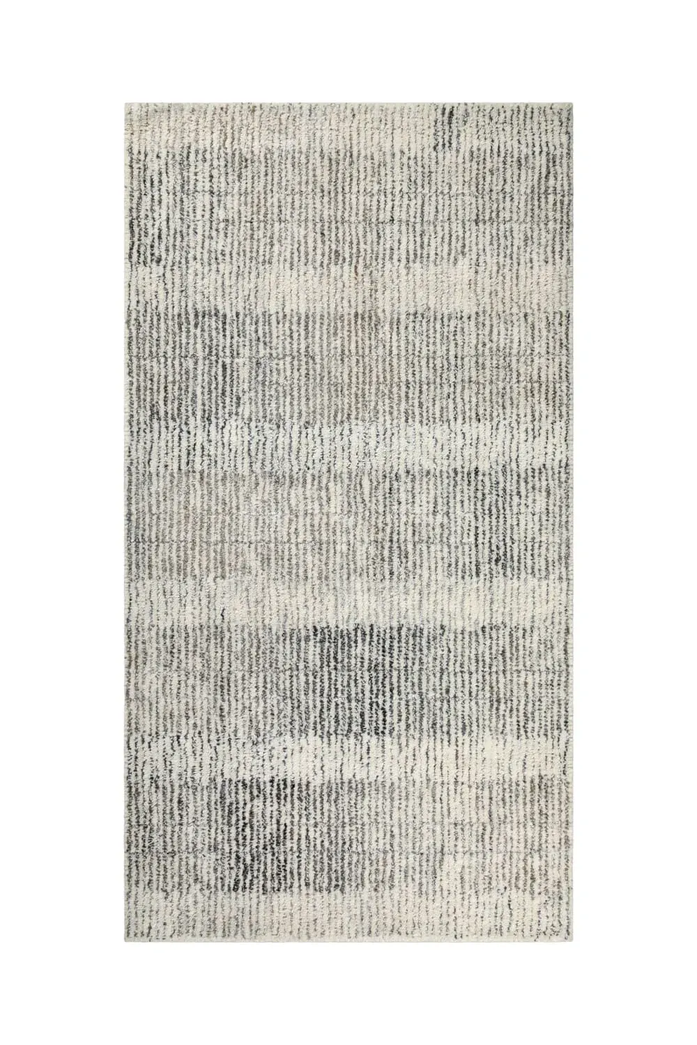 Tapis beige et gris futé main à rayures 70x140