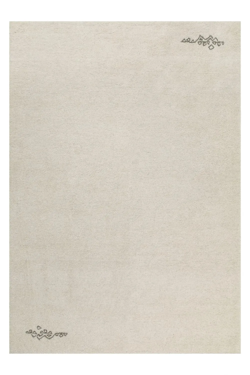 Tapis pure laine écru  tufté main motif discret 160x230