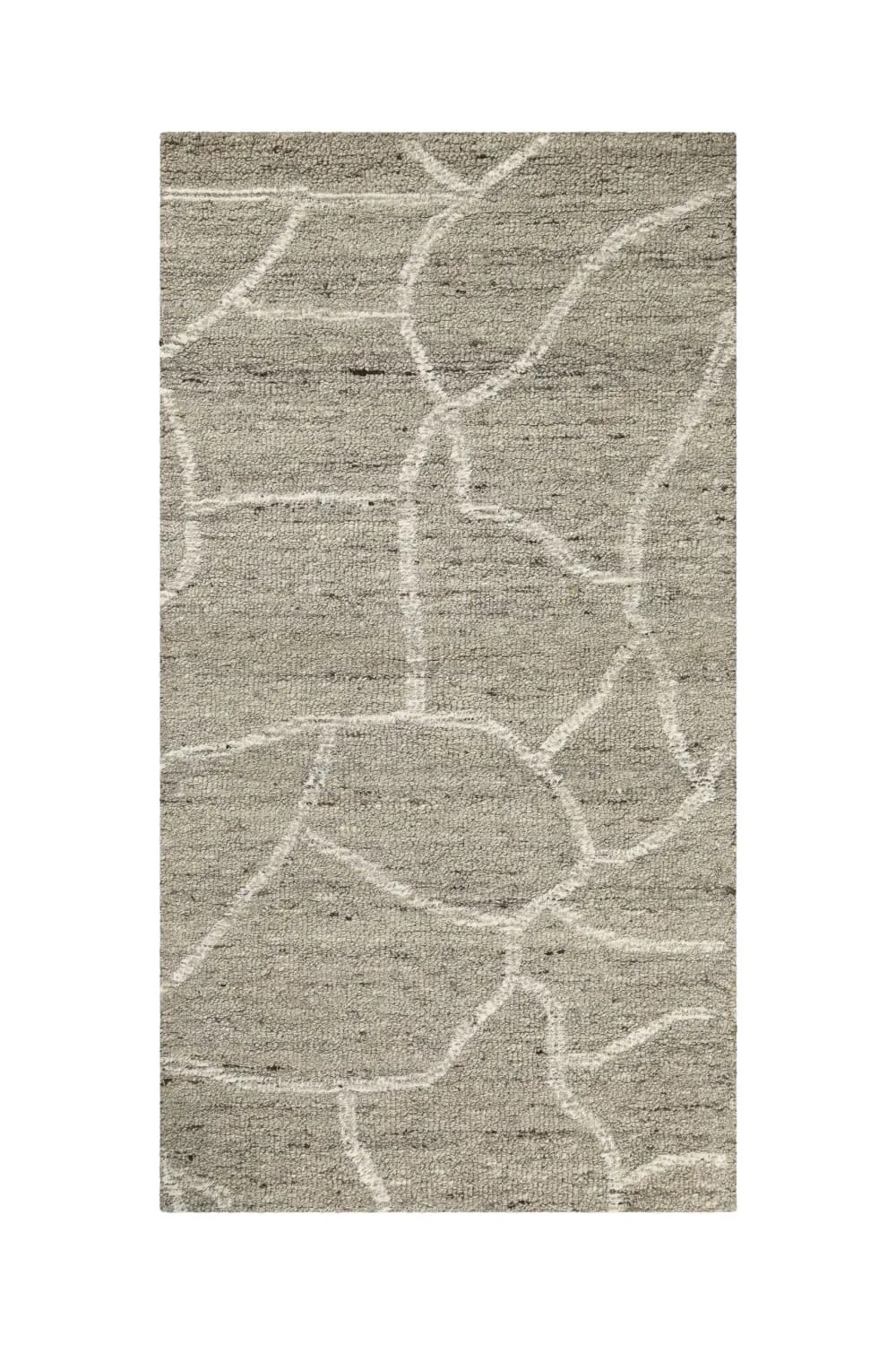 Tapis beige et taupe futé main motif pierre 70x140
