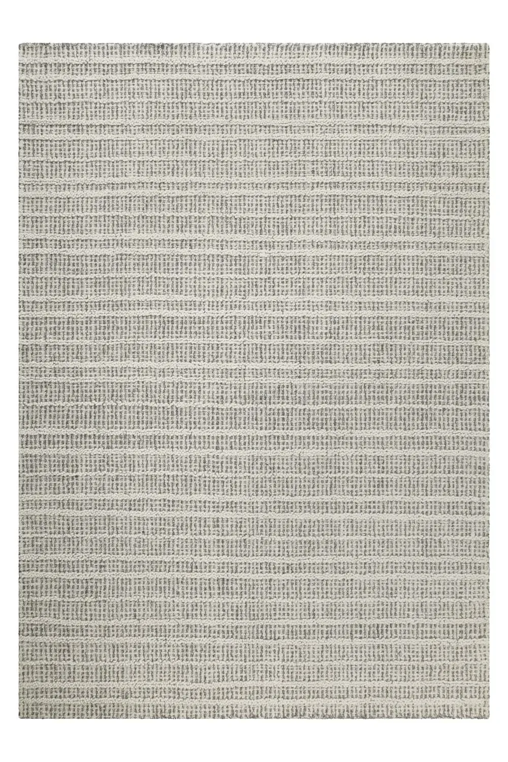 Tapis gris et écru design tufté main à relief 240x340