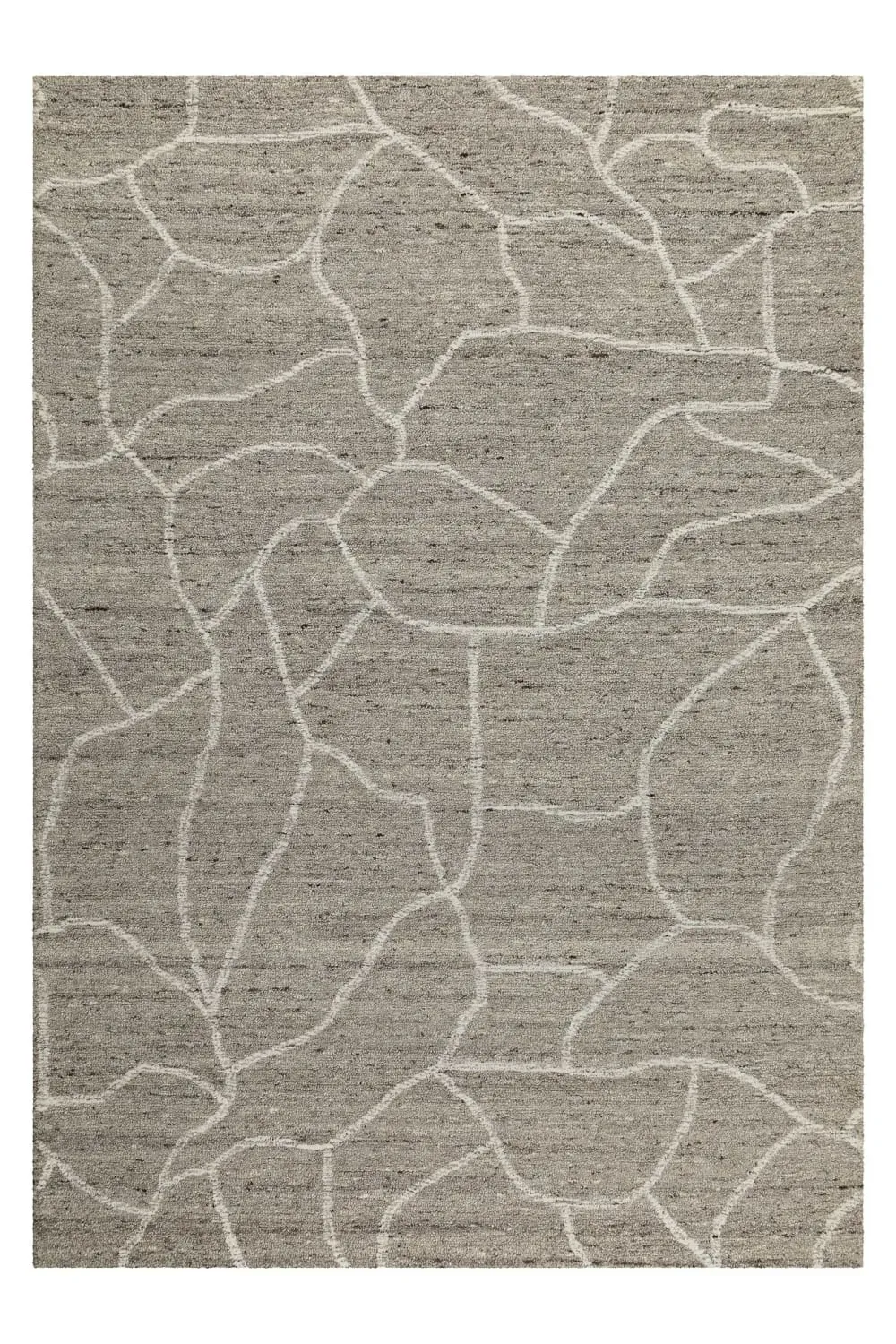 Tapis beige et taupe futé main motif pierre 160x230