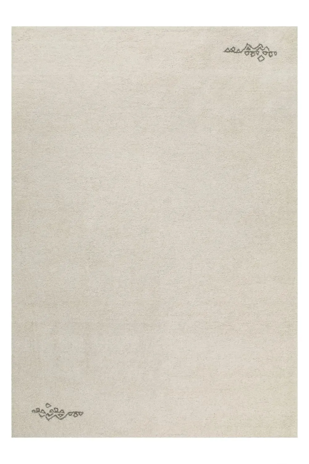 Tapis pure laine écru tufté main motif discret 40x60