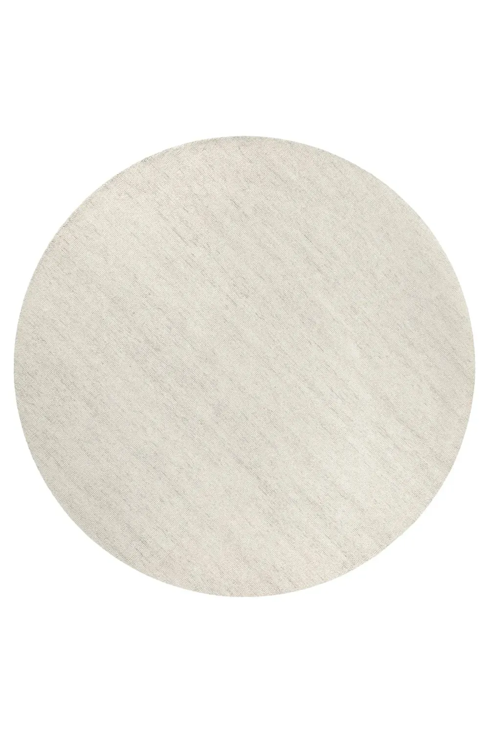 Tapis rond pure laine tufté main beige chiné 180 cm