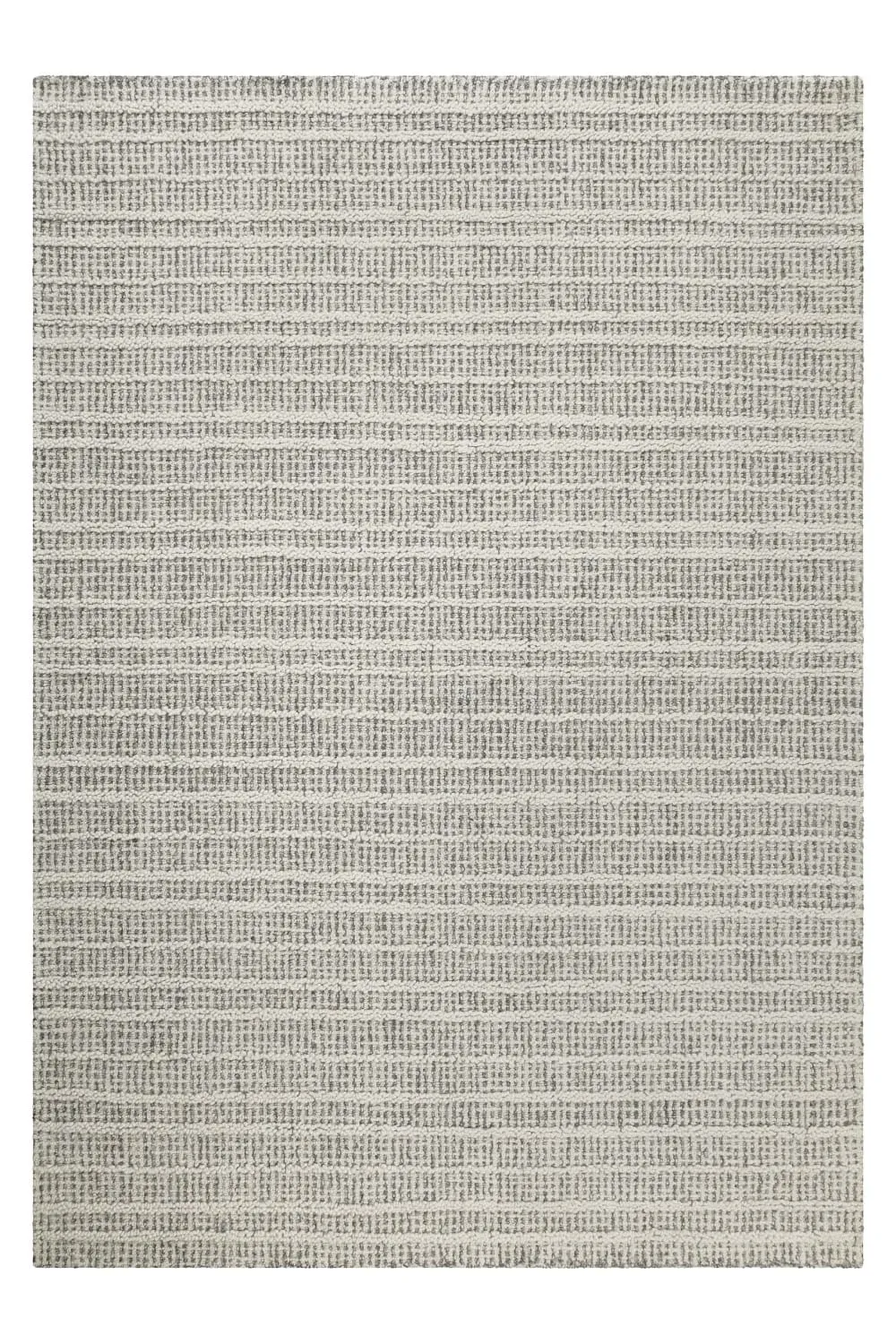 Tapis gris et écru design tufté main à relief 40x60