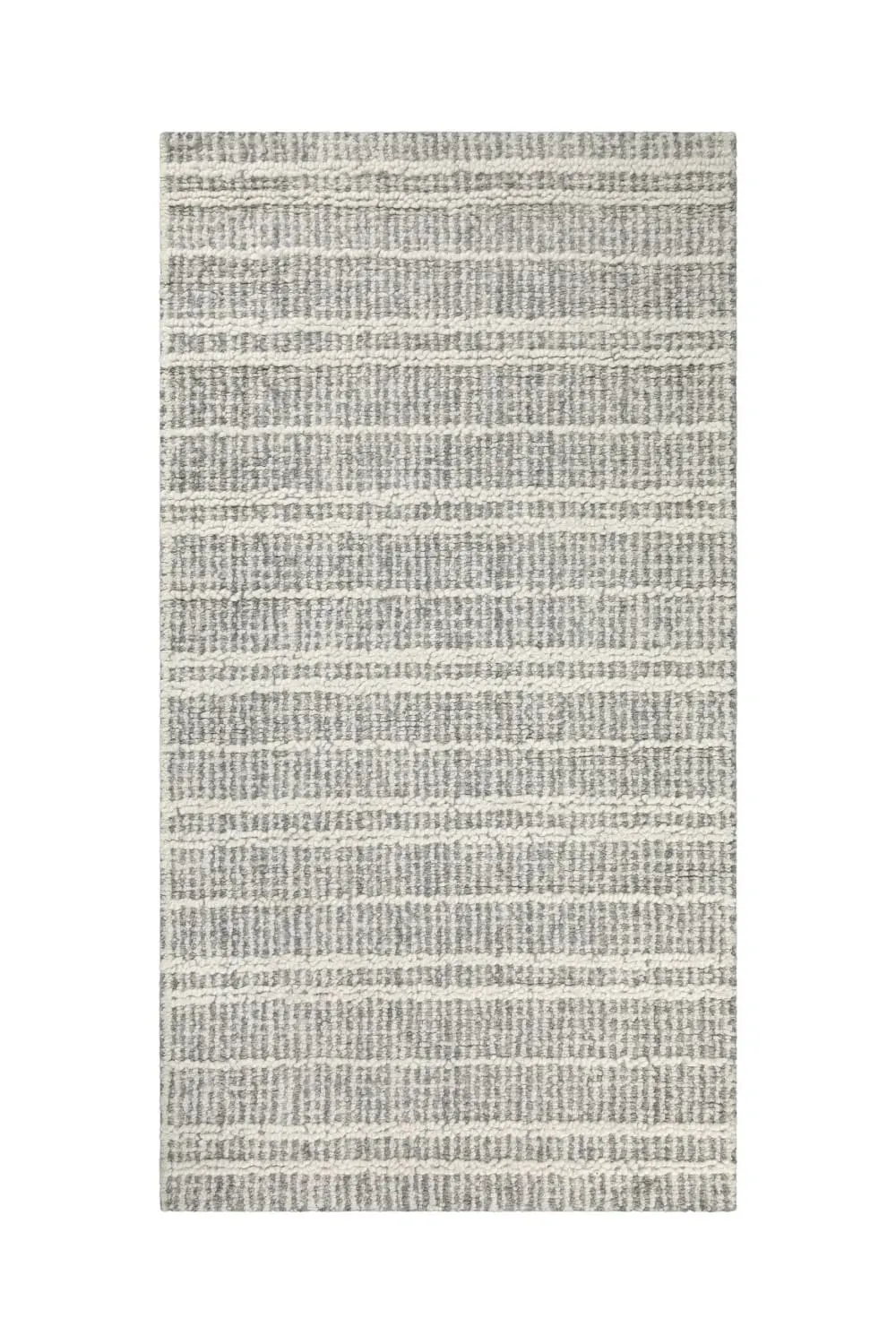 Tapis gris et écru design tufté main à relief  70x140