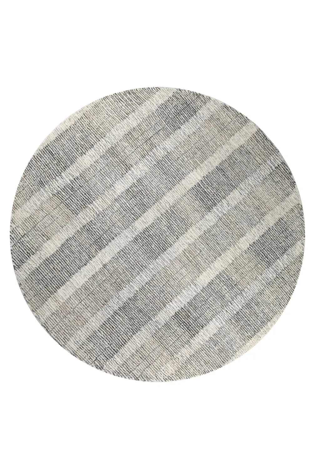 Tapis beige et gris futé main à rayures 180 rd.