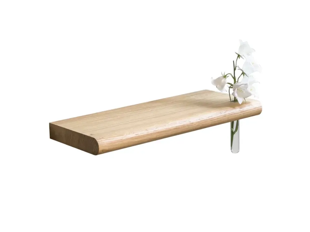 Berge S - Étagère avec soliflore en chêne