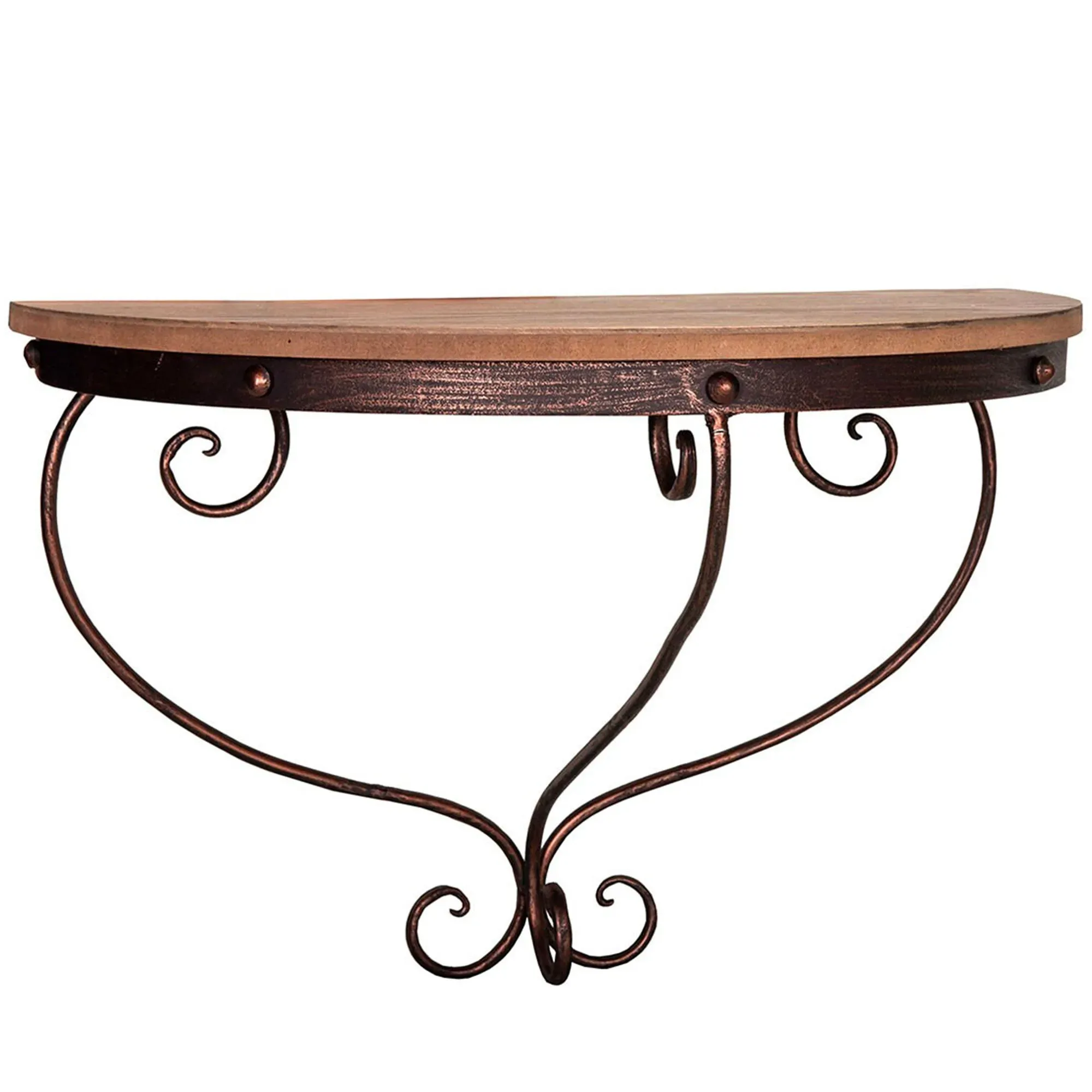 Console Murale Demi Cercle Bois et Fer