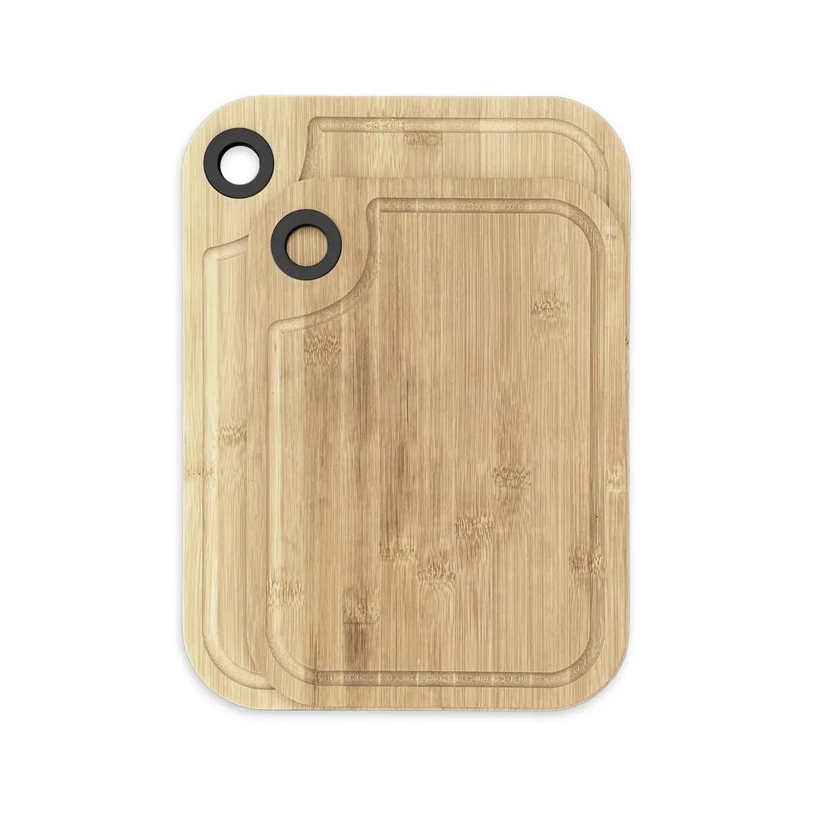 Lot de 2 planches à découper en bois et silicone  28x20cm