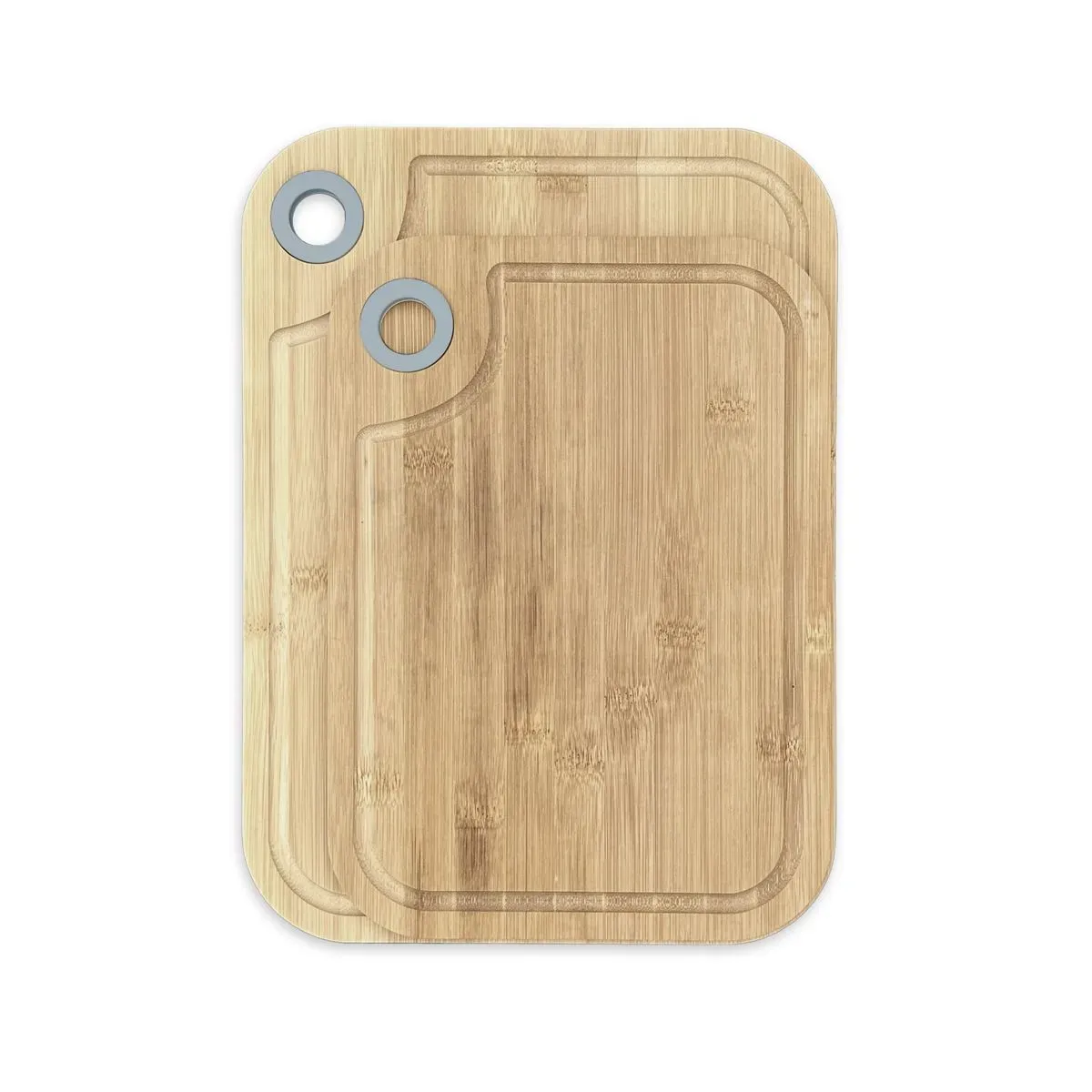 Lot de 2 planches à découper en bois et silicone  28x20cm