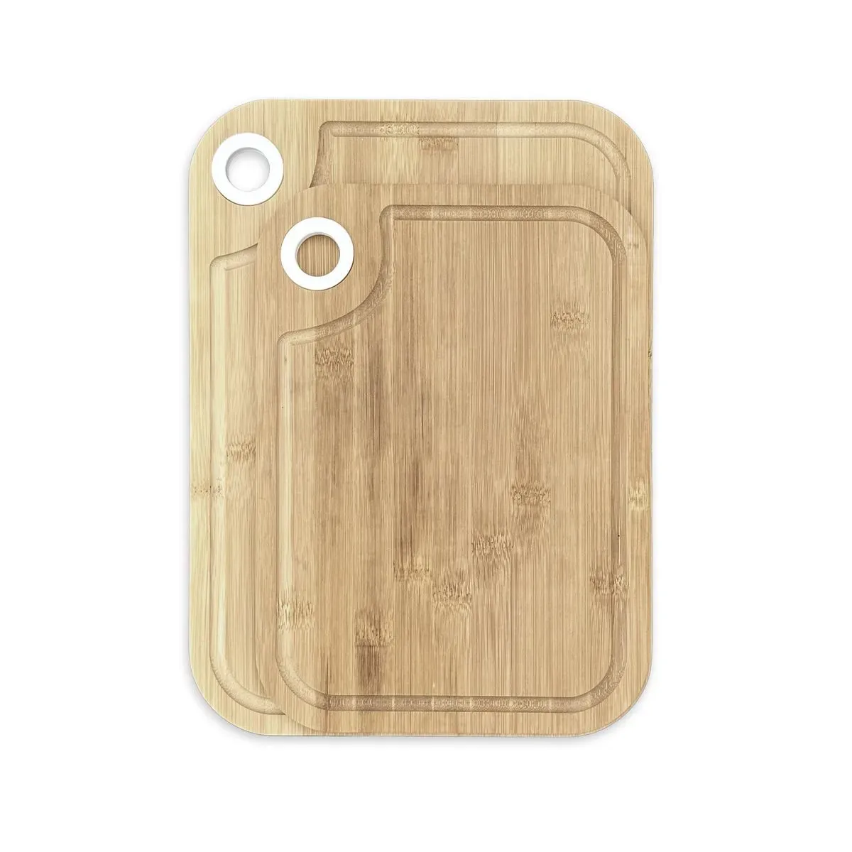 Lot de 2 planches à découper en bois et silicone  28x20cm