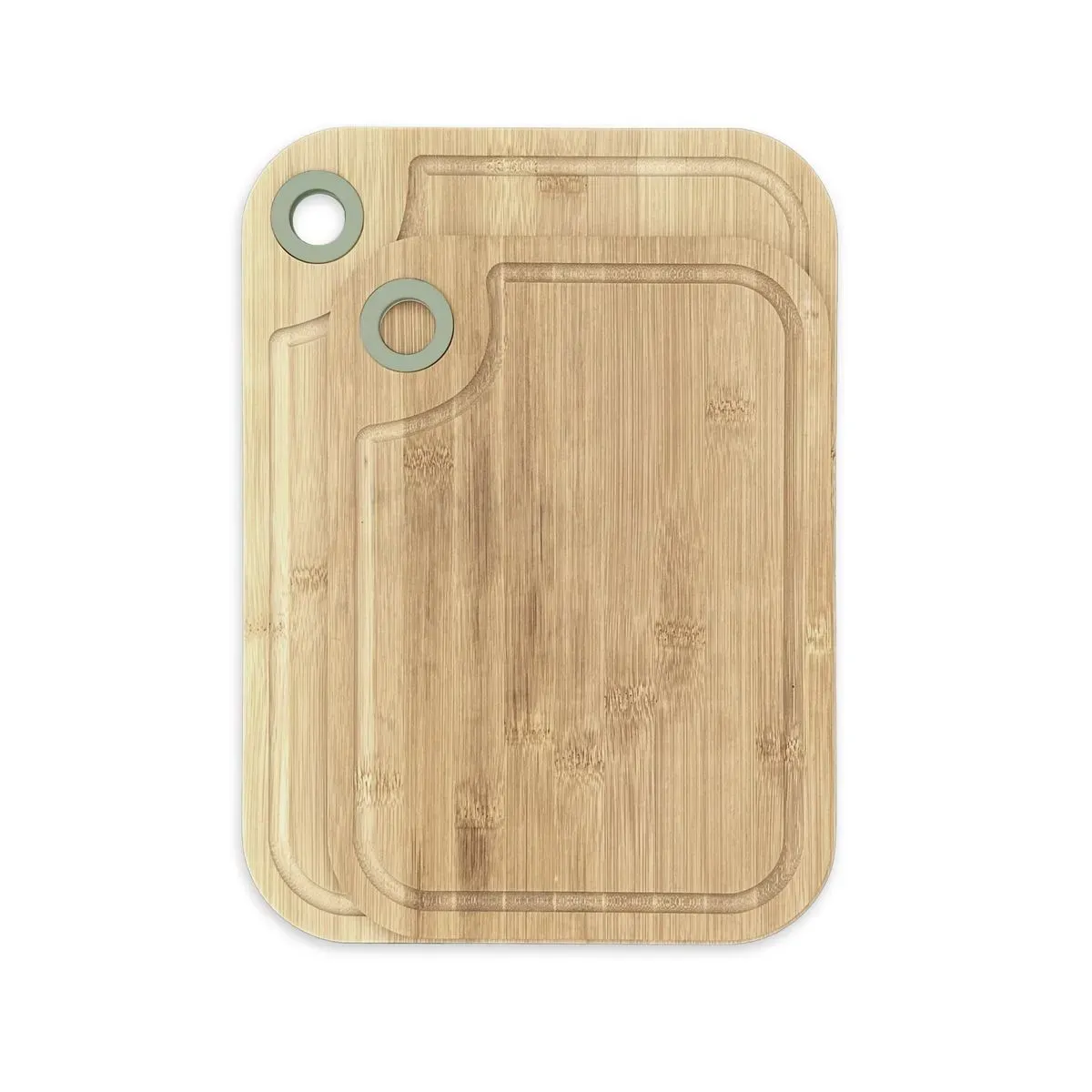 Lot de 2 planches à découper en bois et silicone  28x20cm