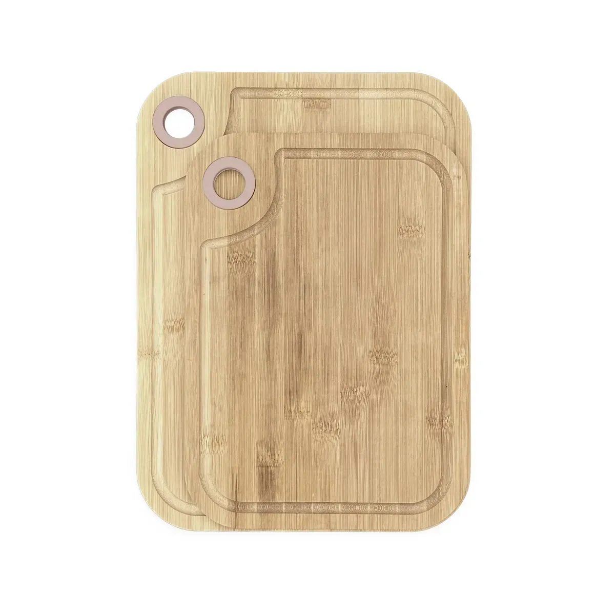 Lot de 2 planches à découper en bois et silicone  28x20cm