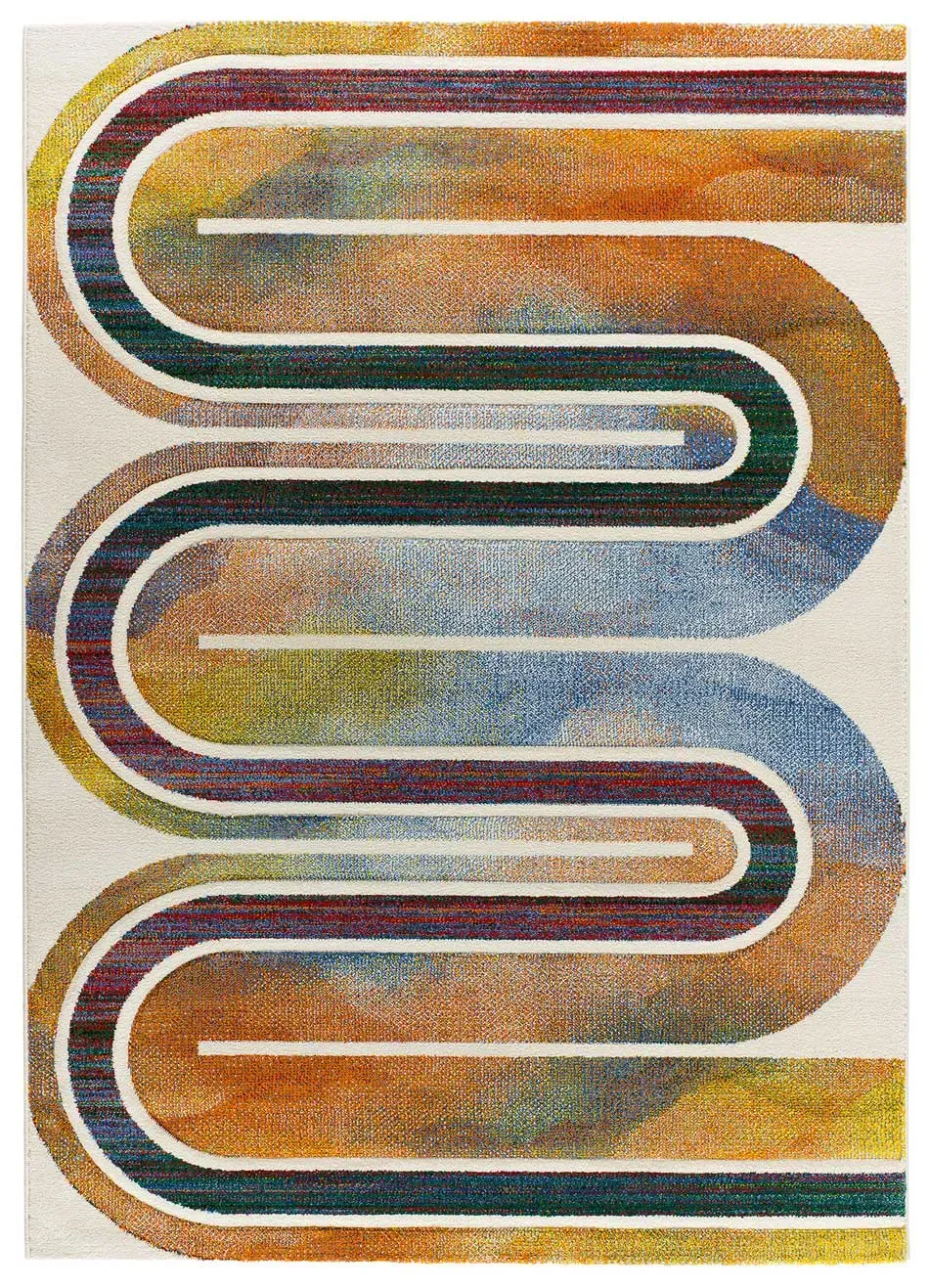 Tapis géométrique beige/multicolore 160x230 cm