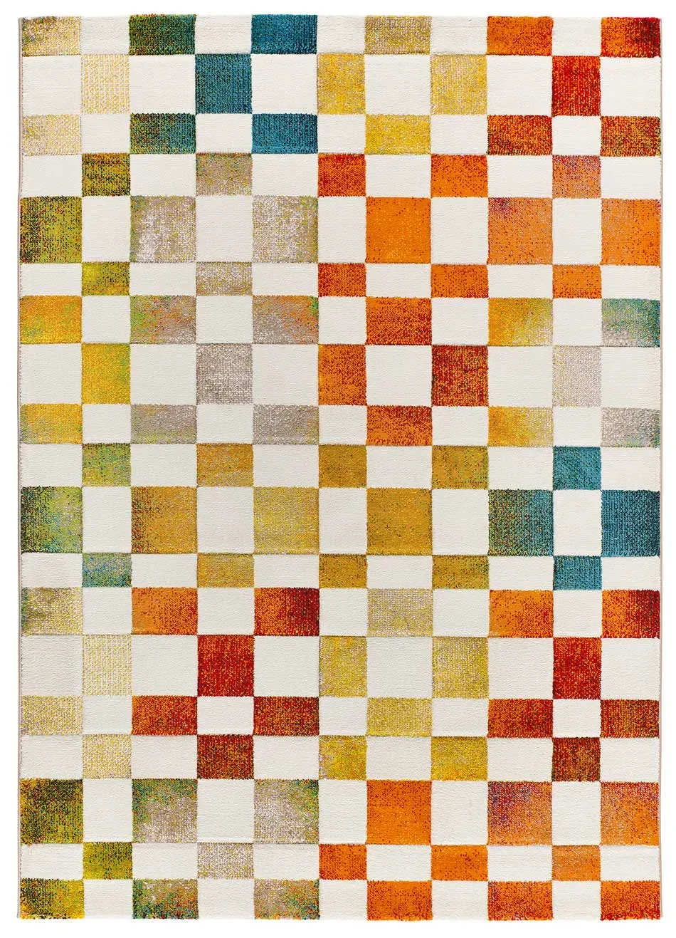 Tapis damier multicolore 140x200 cm